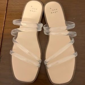 Clear strap flat sandals